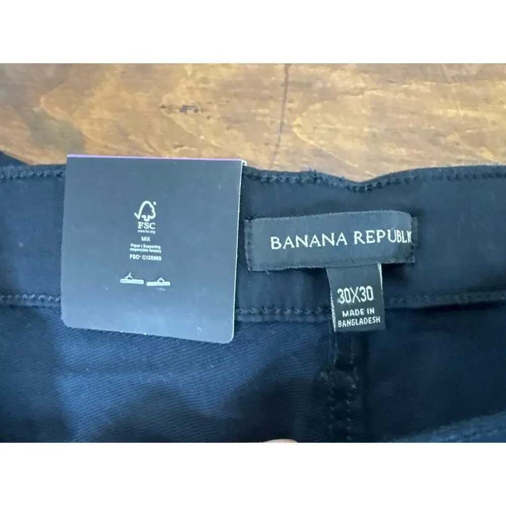 Banana Republic NWT Black 5-Pocket Slim Pant Men Size 30x30 (Measuring 30 x 28)